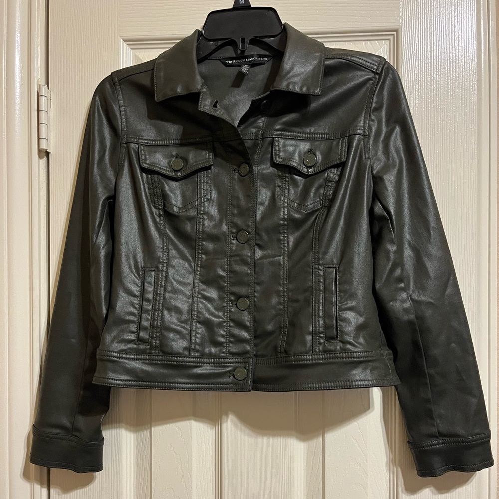 White House Black Market Dark Leather Jacket